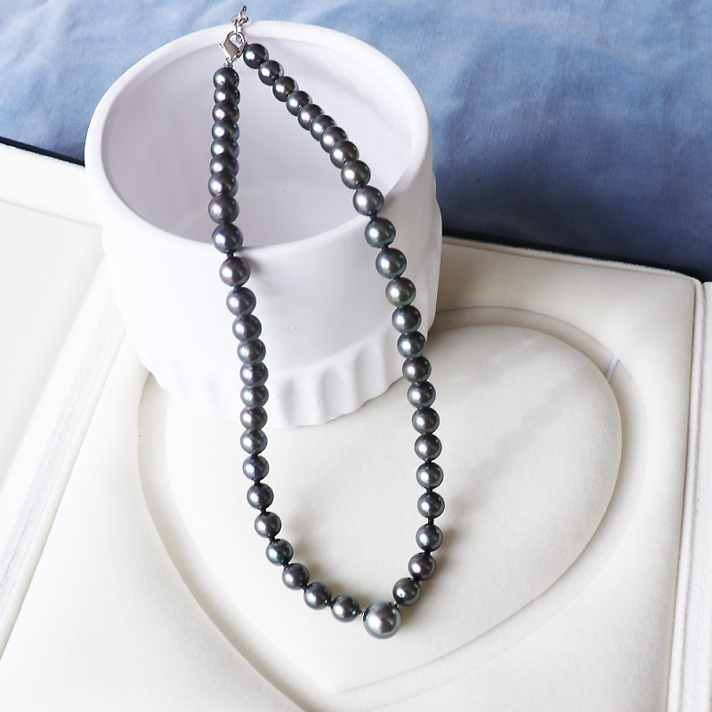 楽天市場】あこや真珠 黒蝶真珠 ネックレス グリーンブラック シルバー