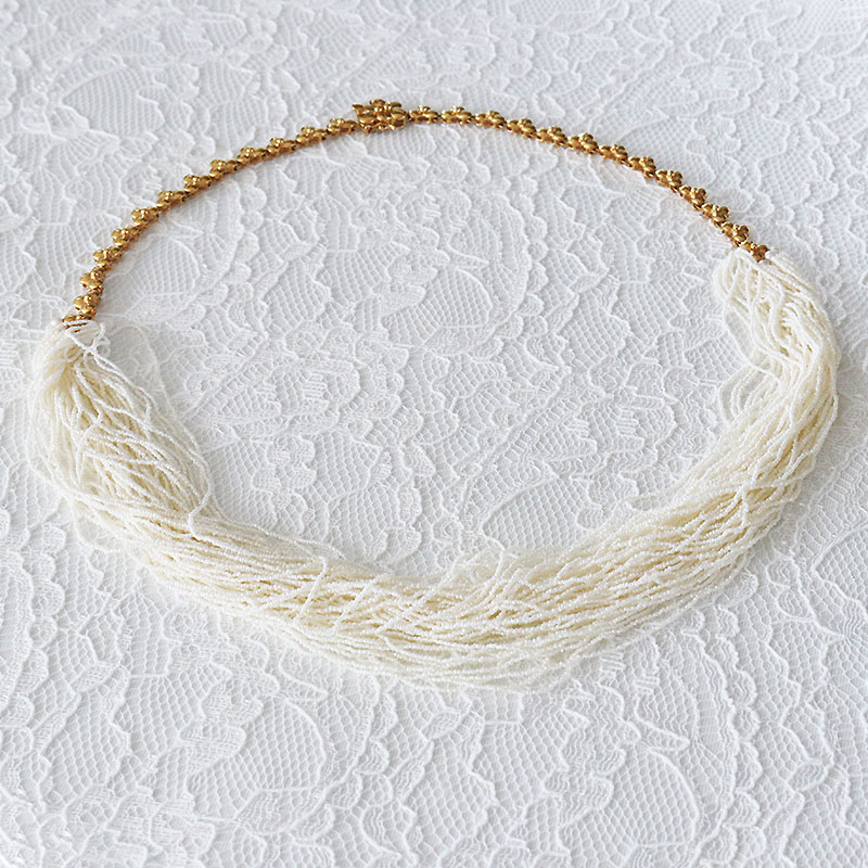 楽天市場】あこや真珠ケシ 砂ケシ 50連 ネックレス ホワイト K18YG