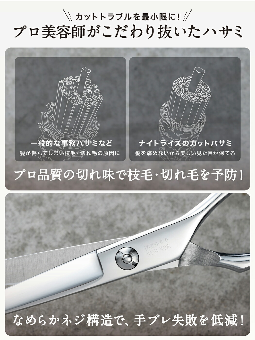 楽天市場】【プロ美容師監修】 散髪用ハサミ ヘアカットハサミ 髪切り