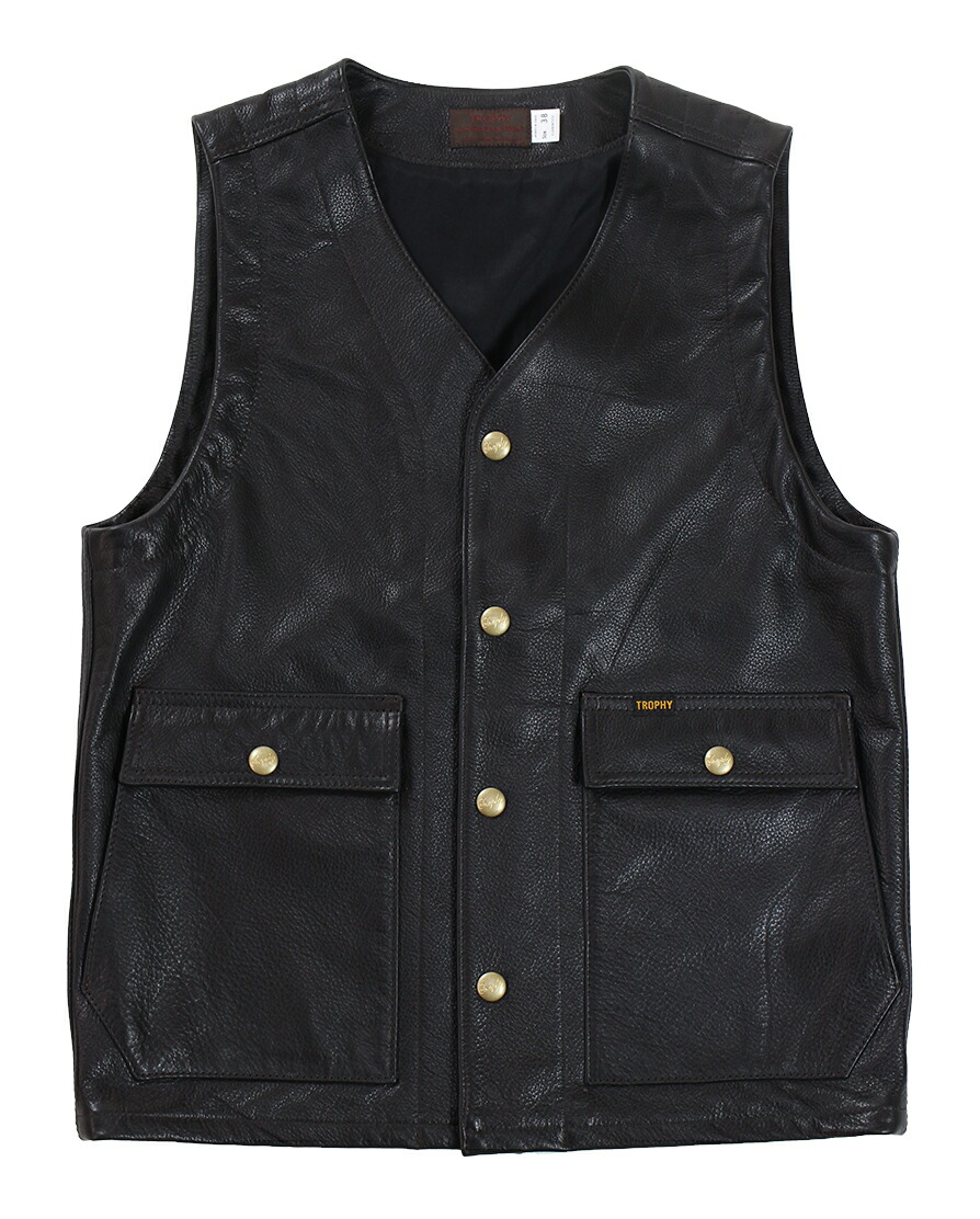 楽天市場】TROPHY CLOTHING [-RANCHER STEERHIDE VEST- STEER OIL size