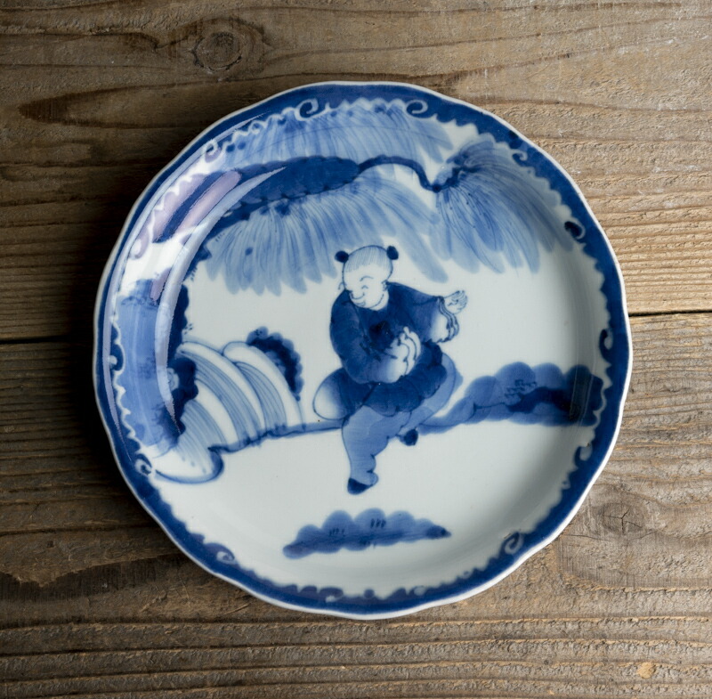 楽天市場】骨董○古伊万里染付唐子人形文皿○江戸後期-19世紀 | 肥前