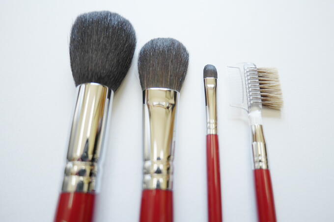 楽天市場】竹宝堂 熊野筆 メイクブラシ 高級 メイクブラシセット 4本 1