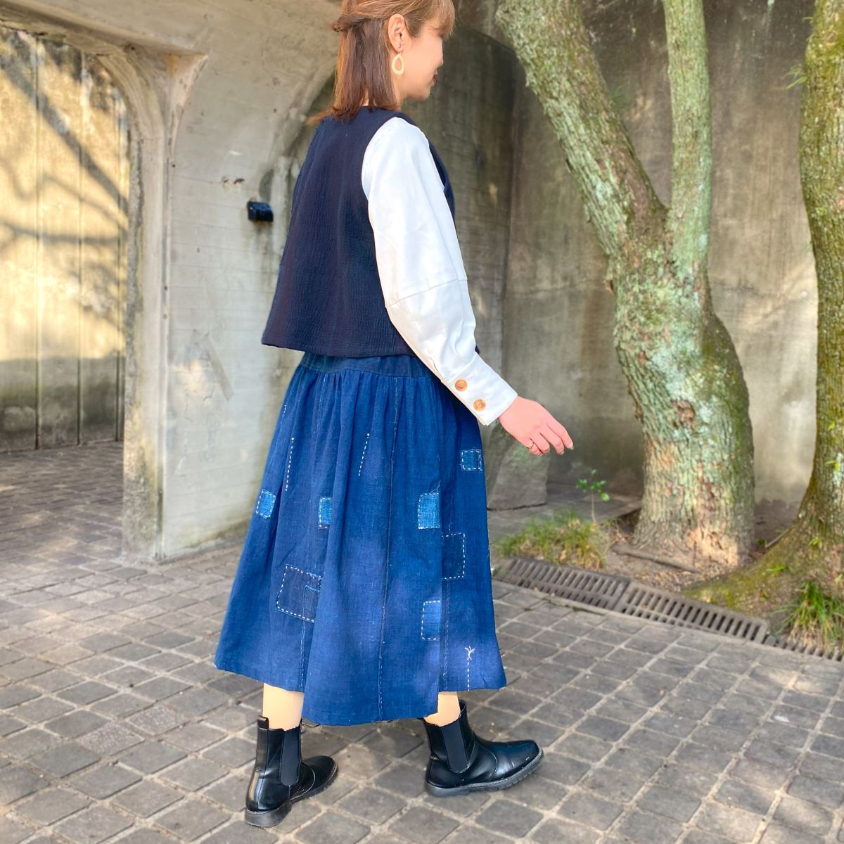 楽天市場】【古布リメイク庄内刺し子ベスト】作家一点物オリジナル綿