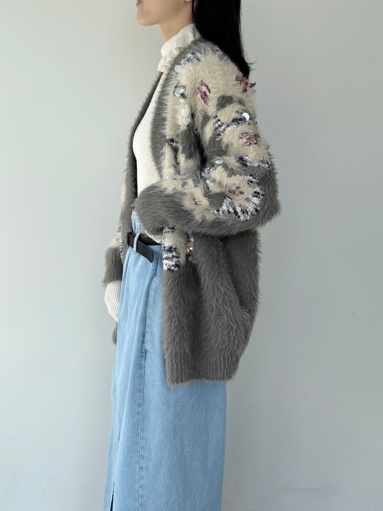 楽天市場】【COEL】 花柄ビジューシャギーカーディガン コエル ニット