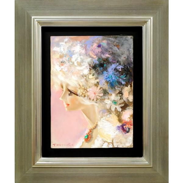 油彩】鶴岡義雄 少女 F6 鶴岡義雄『少女』油彩 カンヴァス F6 画廊取扱