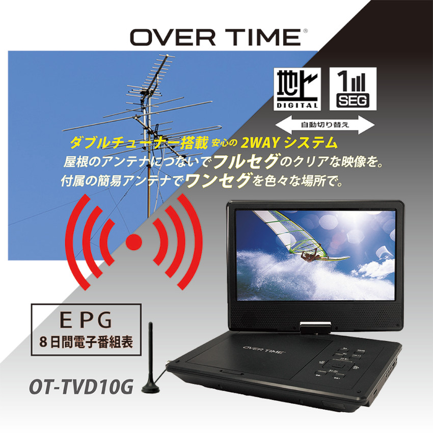 楽天市場】10.1インチ ポータブルDVDプレーヤー フルセグ ワンセグ TV