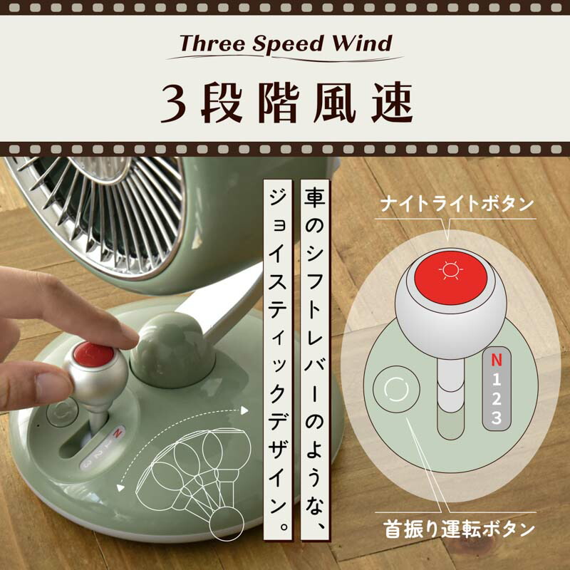 楽天市場】レトロファン 左右 自動首振り 卓上扇風機 風量調整 3段階