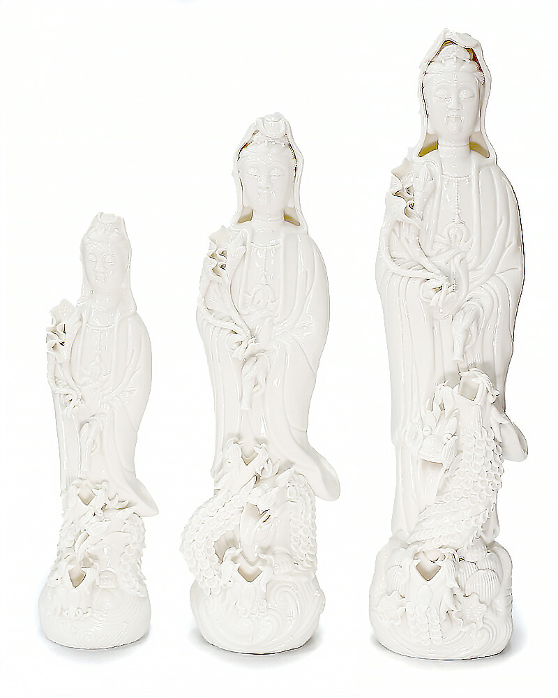 楽天市場】白磁陶器 観音様 置物 滴水観音菩薩 Lサイズ 観音 置物 癒し