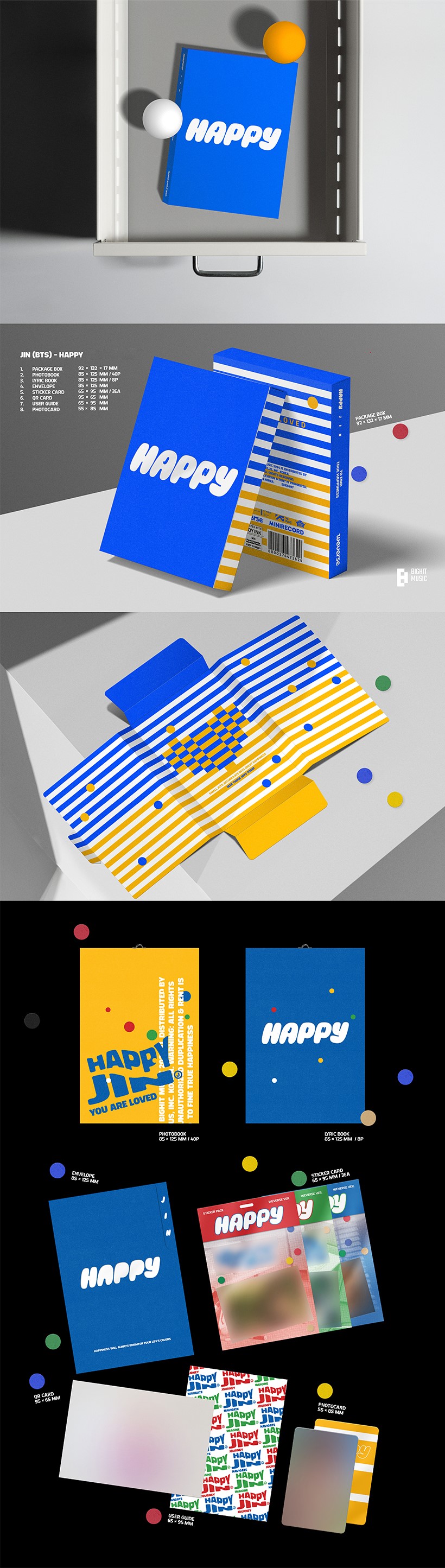 楽天市場】【WEVERSE特典選択】 BTS JIN - HAPPY / アルバム3種セット+