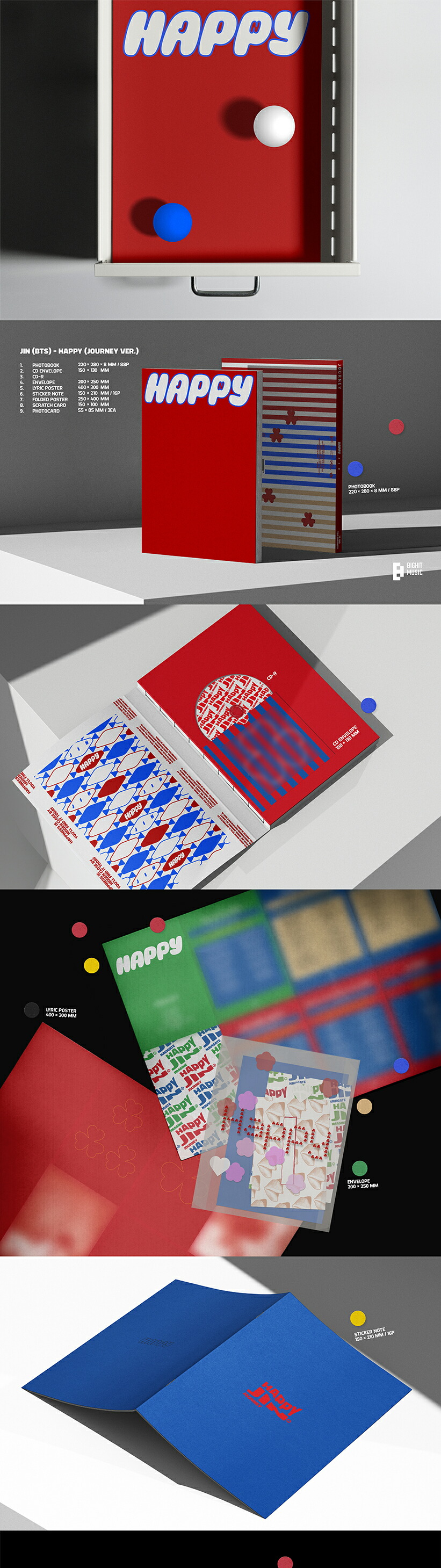 楽天市場】【WEVERSE特典選択】 BTS JIN - HAPPY / アルバム3種セット+