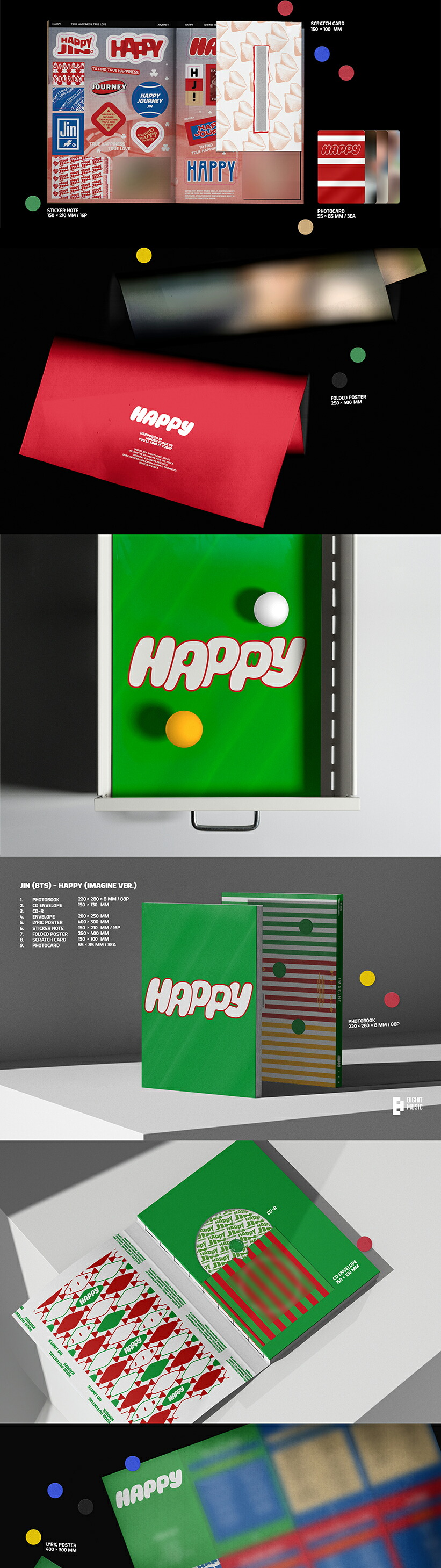 楽天市場】【WEVERSE特典選択】 BTS JIN - HAPPY / アルバム3種セット+