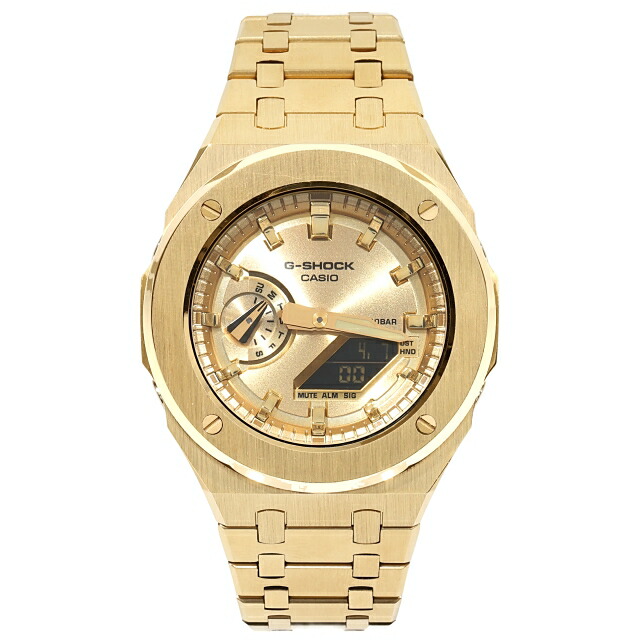 楽天市場】G-SHOCK GA2100GB ゴールドダイアル フルメタル カスタム