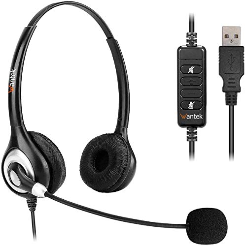 楽天市場】WantekヘッドセットUSB 両耳 ノイズキャンセリングマイク
