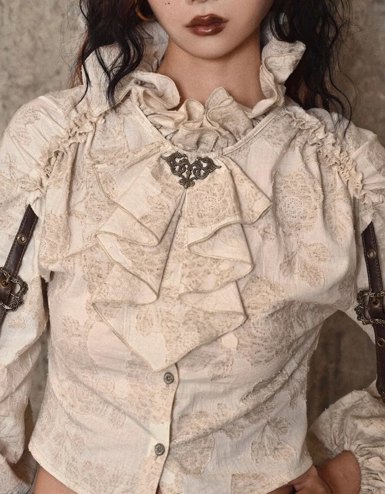 楽天市場】フリルブラウス スチームパンク スタンドカラー バルーン