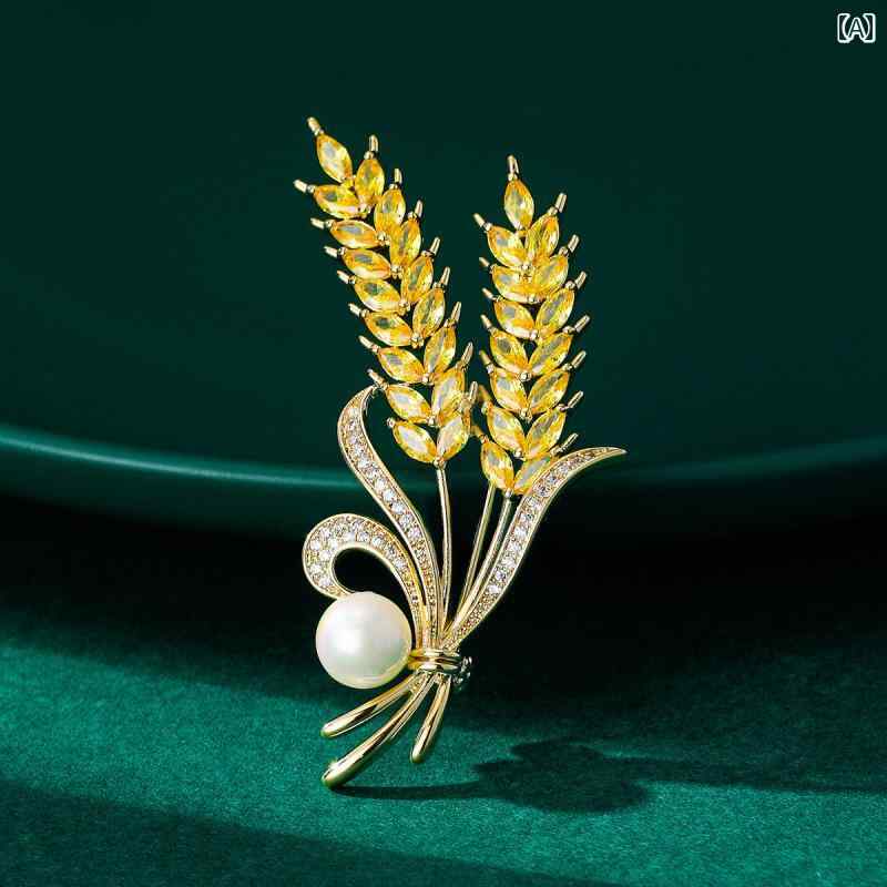 楽天市場】ブローチ レディース 麦穂 高級 シンプル 稲穂 コサージュ