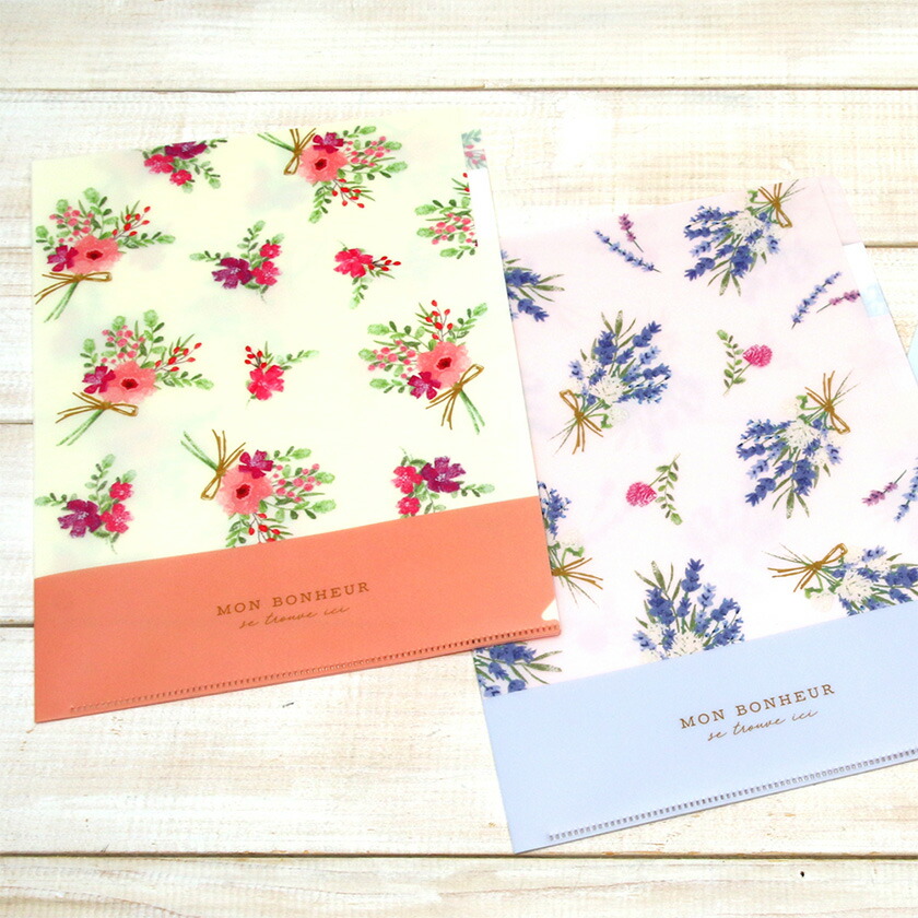 楽天市場】3ポケットクリアファイルA4 カレン (ミモザ/アネモネ