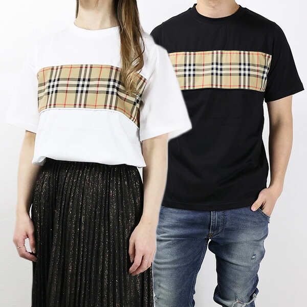 楽天市場】BURBERRY バーバリー Vintage Check Panel Cotton T-shirt T