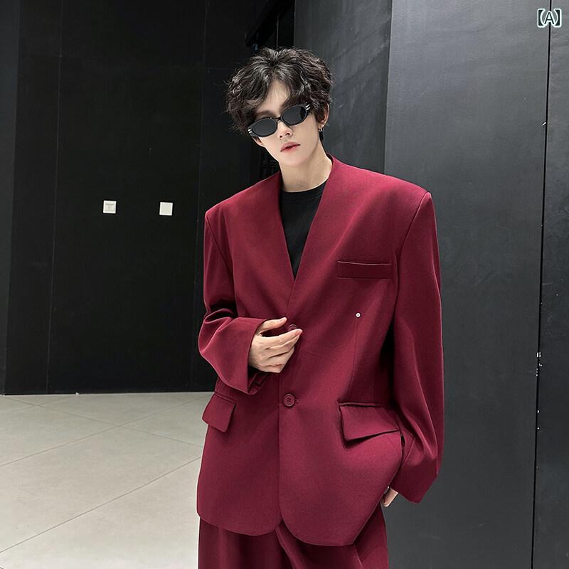 楽天市場】スーツ セットアップ メンズ 男性は ワイン レッドの