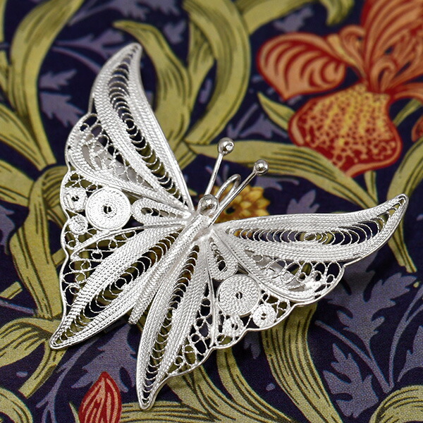 楽天市場】フィリグリー バタフライ ブローチ ペンダント 美しい手仕事