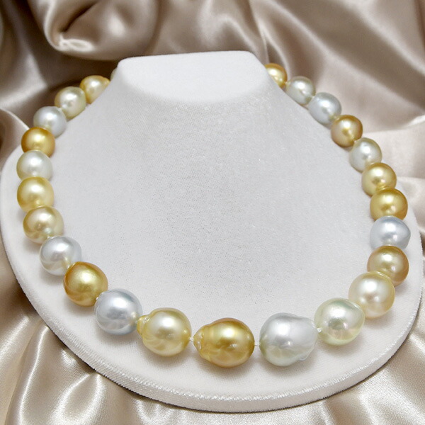 楽天市場】16.9mm ナチュラルマルチカラー 白蝶真珠 ネックレス ほぼ