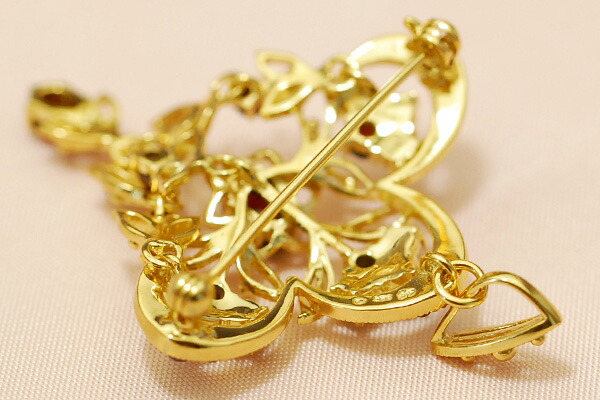 楽天市場】碌山 ガーネット＆オパールブローチペンダント ゴージャスな