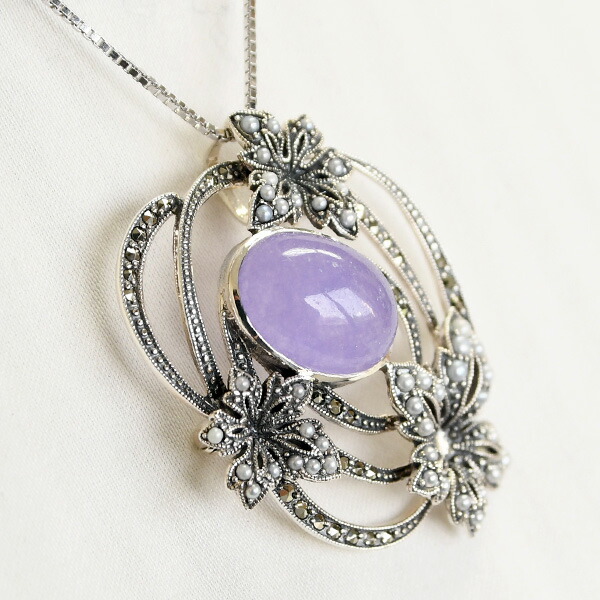 楽天市場】碌山 ラベンダー翡翠 シードパール ブローチペンダント 大粒