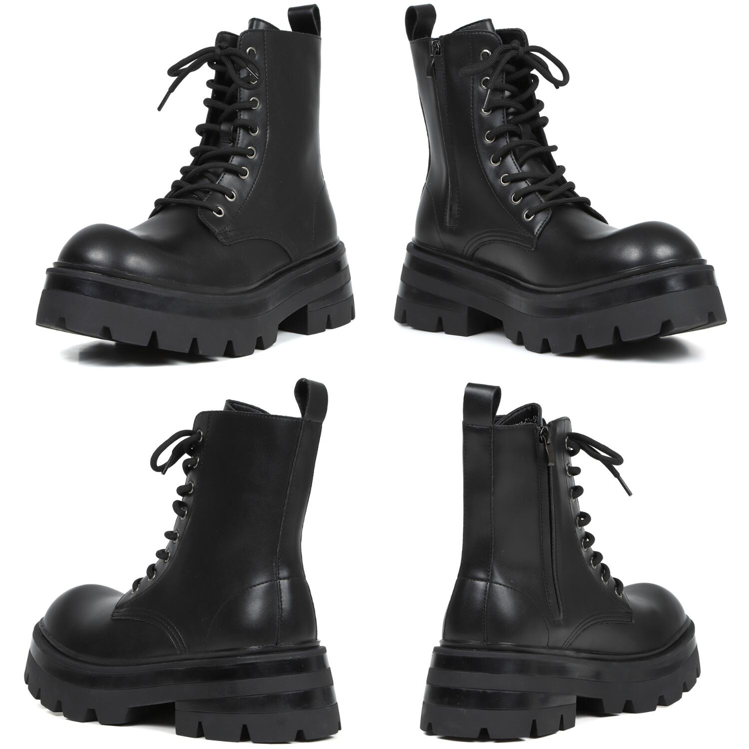 楽天市場】最大10cm身長アップ メンズ 厚底ブーツ ブラック ジップ