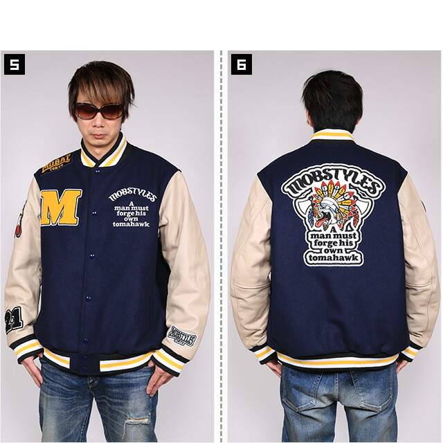 楽天市場】(モブスタイルス) MOBSTYLES TEAM STADIUM JACKET NAVY BASE