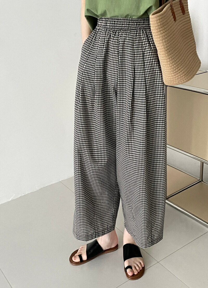 楽天市場】ガウチョパンツ ロング チェック 夏 ワイドパンツ 柄 ロング