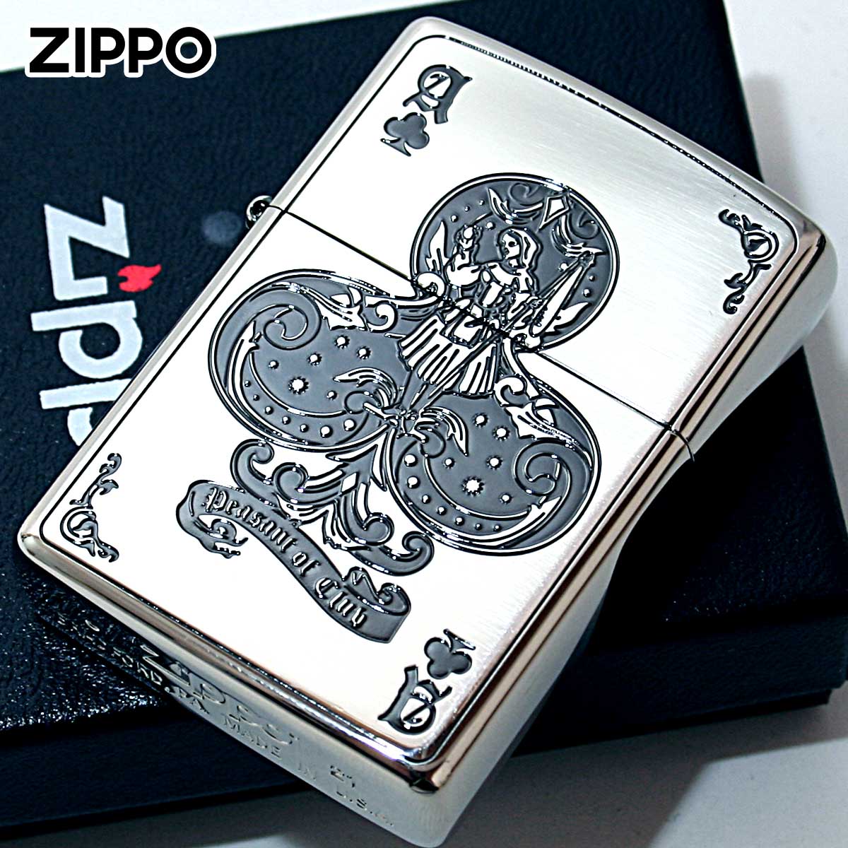楽天市場】Zippo ジッポライター デビル トランプ クローバー シルバー