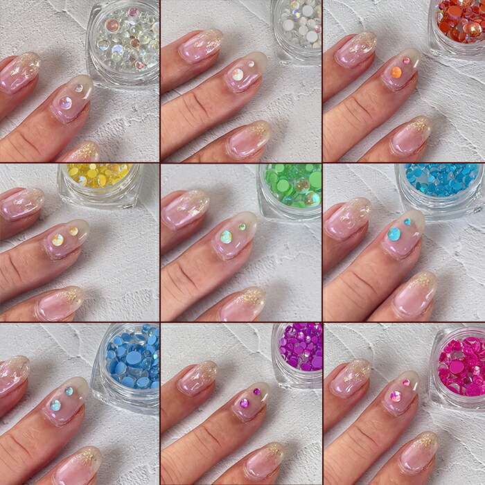 楽天市場】ネイルパーツ ストーン オーロラ ぷっくり 半円 デコ ジェル