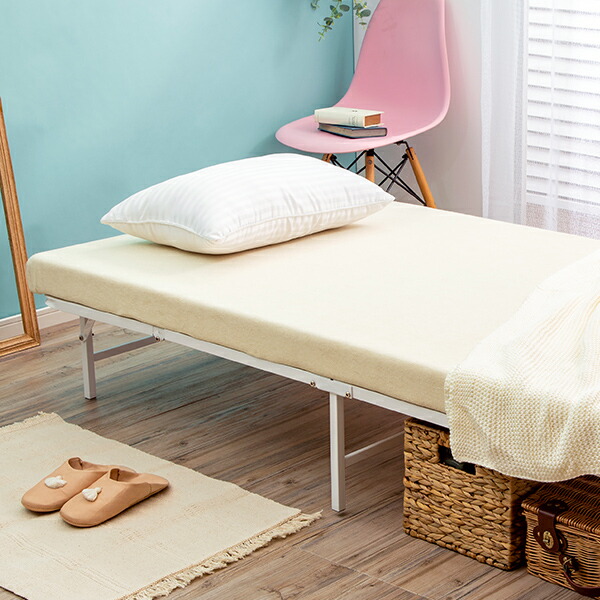 楽天市場】収納式折りたたみパイプベッド 簡易ベッド 簡易ベッド