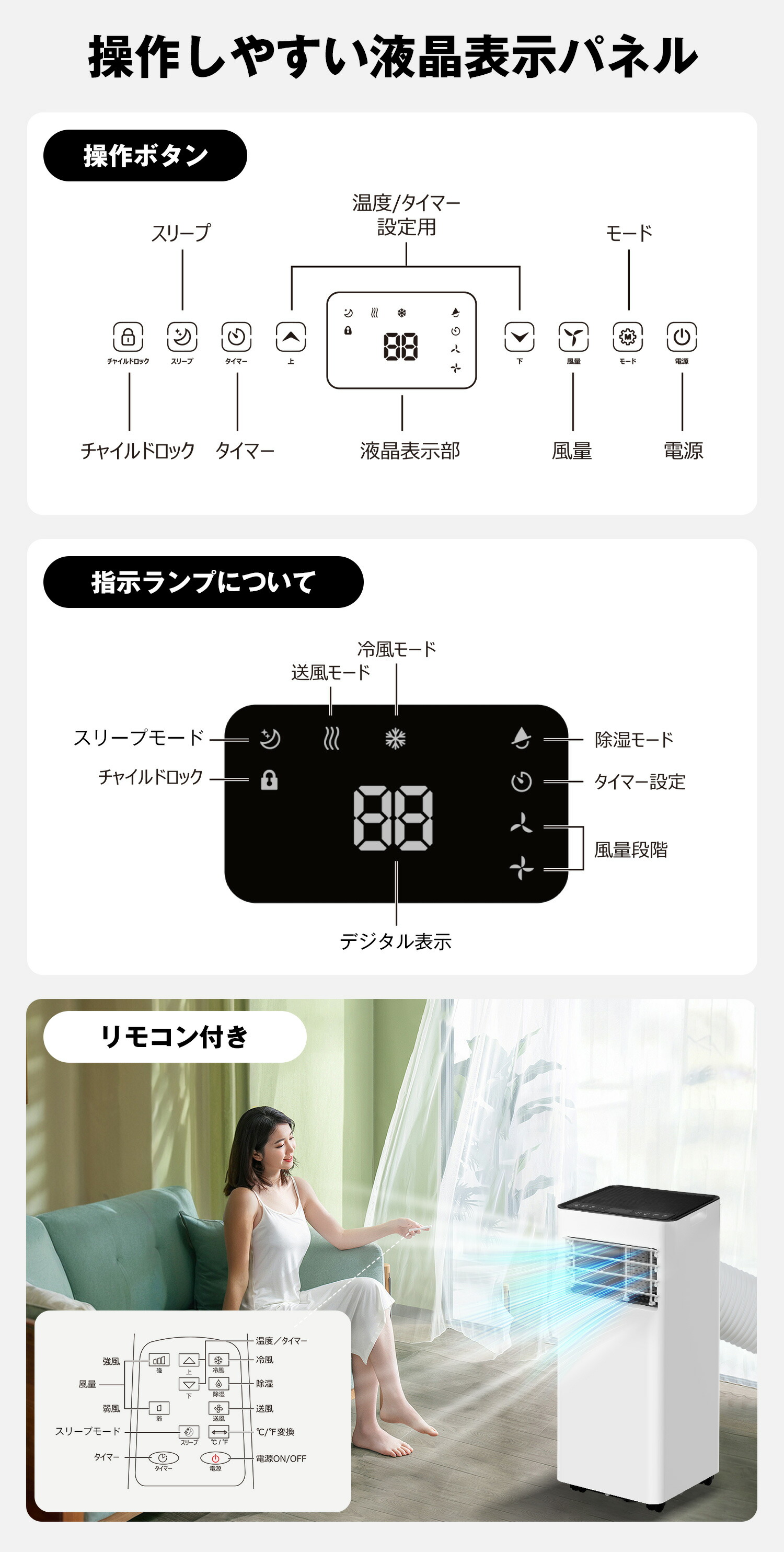 ☆新品未使用☆スポットクーラー冷風機10L大容量 風量6段階タイマー