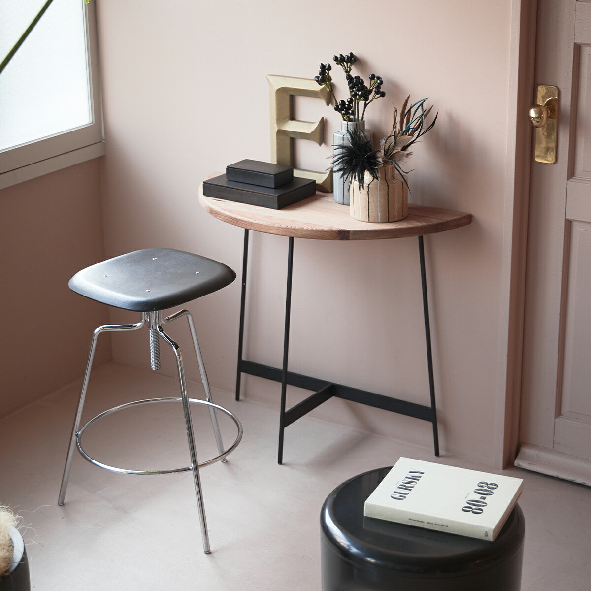 楽天市場】コンソールテーブル 壁付け 半円 スリム 幅83cm ハイ