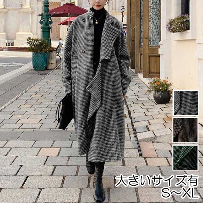 楽天市場】千鳥格子 コート ノーカラーの通販