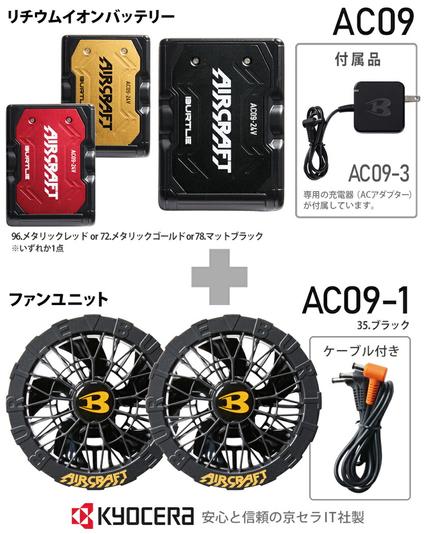 楽天市場】【最短即日出荷】 2025年新型 バートル AC09 AC09-1 ファン