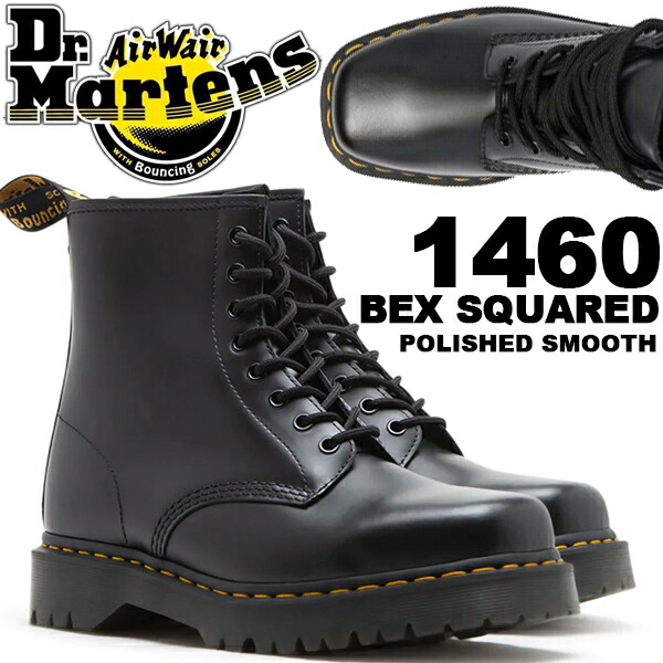 楽天市場】Dr.Martens 1460 BEX SQUARED POLISHED SMOOTH BLACK