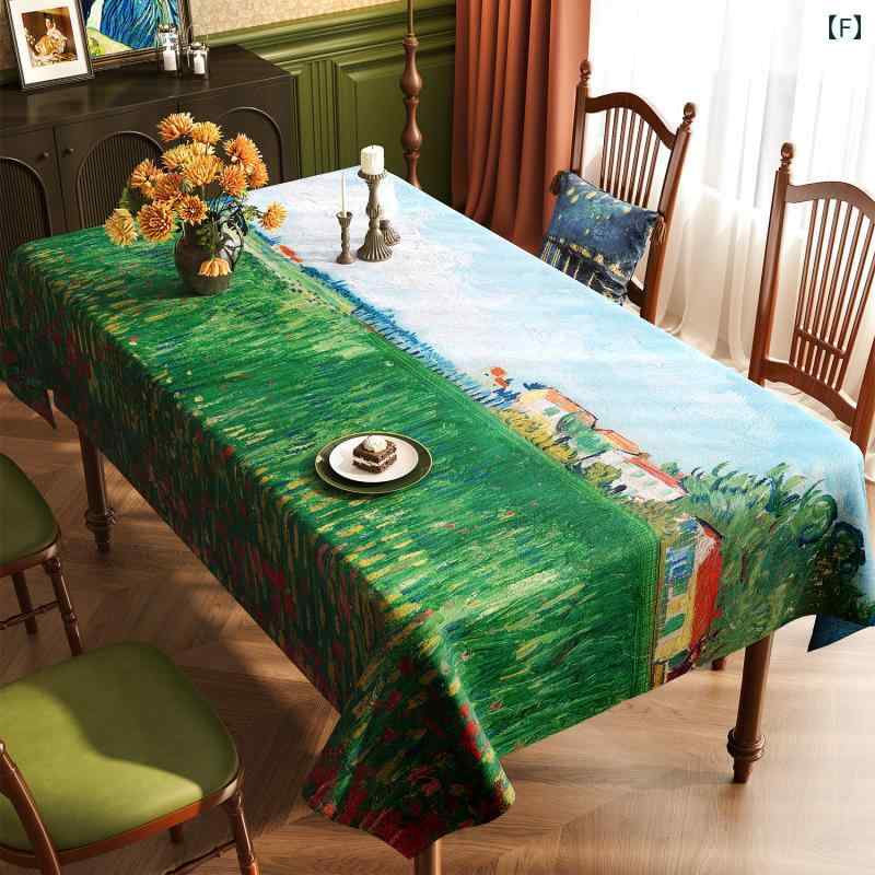 楽天市場】ゴッホ 油絵風 テーブル クロス 防水 耐油 洗濯 不要 軽い