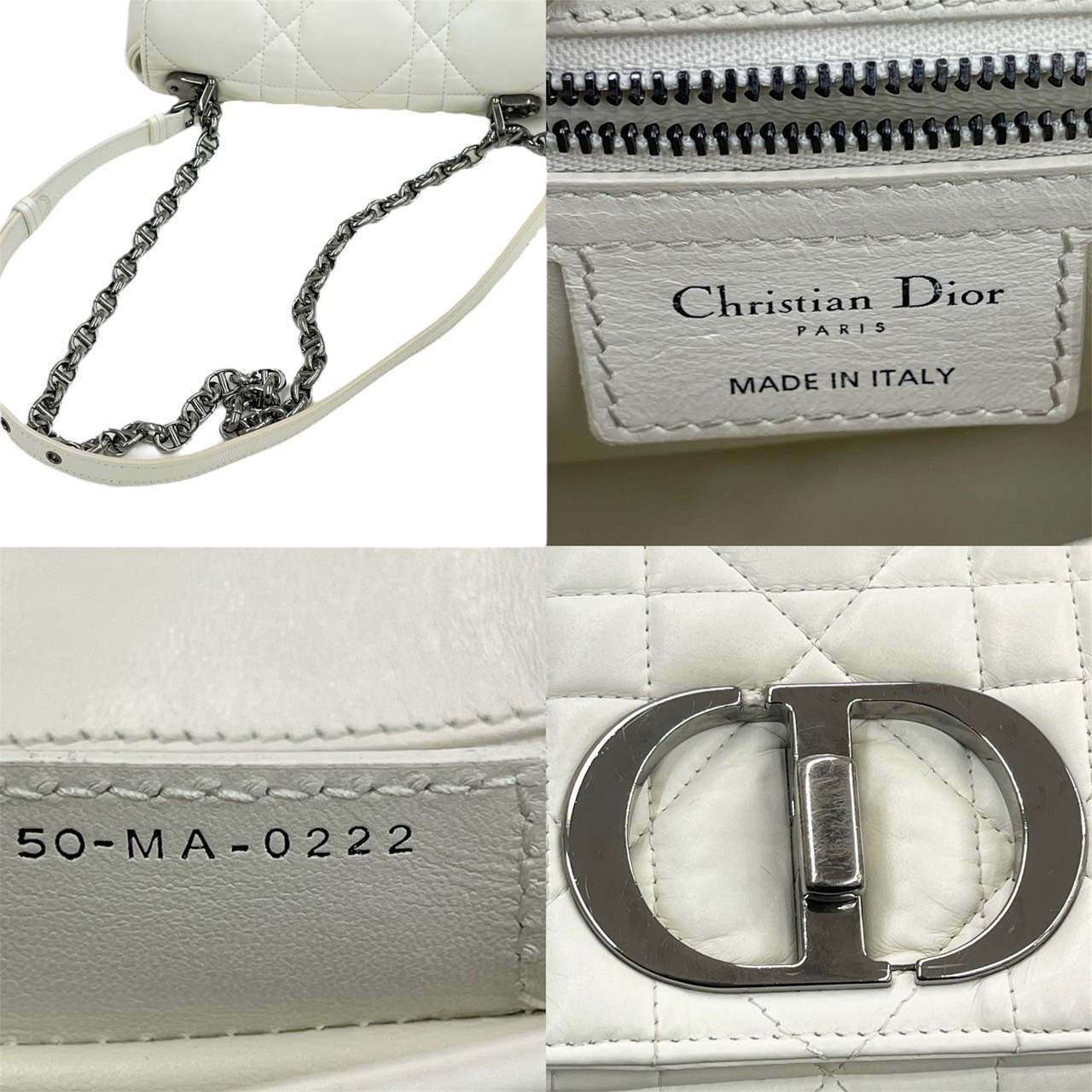 楽天市場】【中古】ディオール カロ スモール カナージュ 白