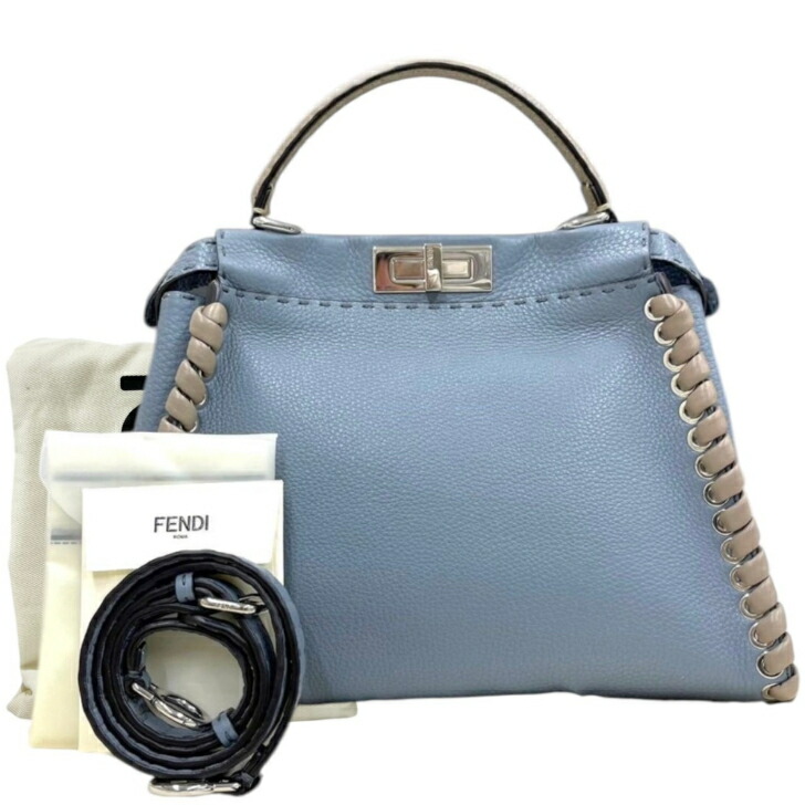 楽天市場】フェンディ ピーカブー セレリア（カラーブルー）（バッグ