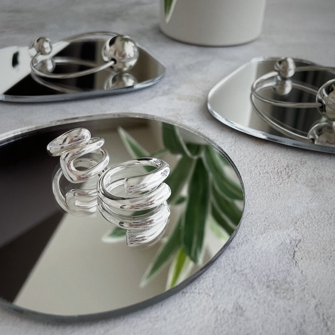 楽天市場】ニュアンス ミラー コースター 単品 3枚セット / いびつな形