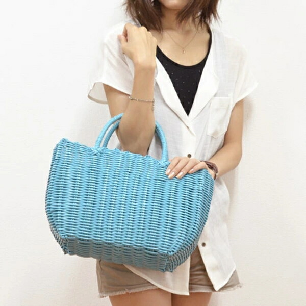 楽天市場】かごバッグ カゴバック ストローバッグ S ビニール （ カゴ