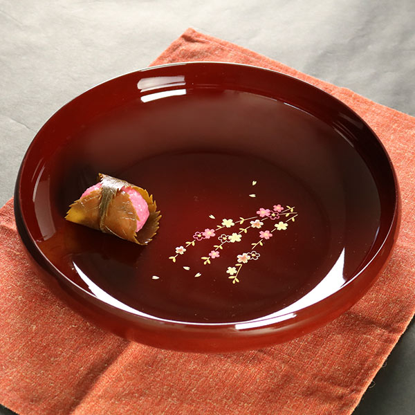 楽天市場】菓子鉢 溜 花さくら 漆器 器 食器 日本製 （ 菓子入れ 盛鉢