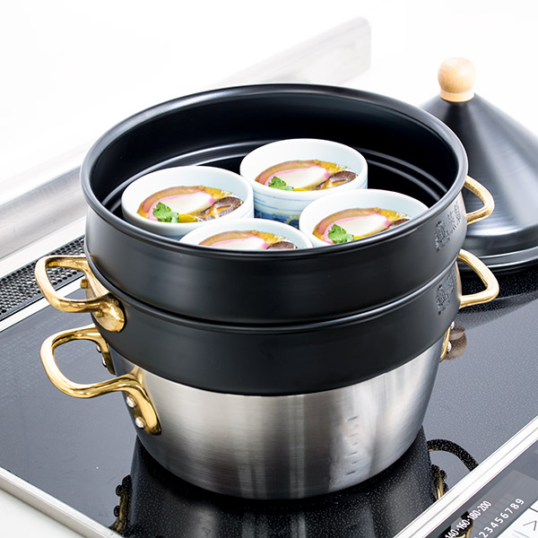 楽天市場】せいろ 21cm 蒸籠 ブラック 6点セット ステワ 蓋 両手鍋