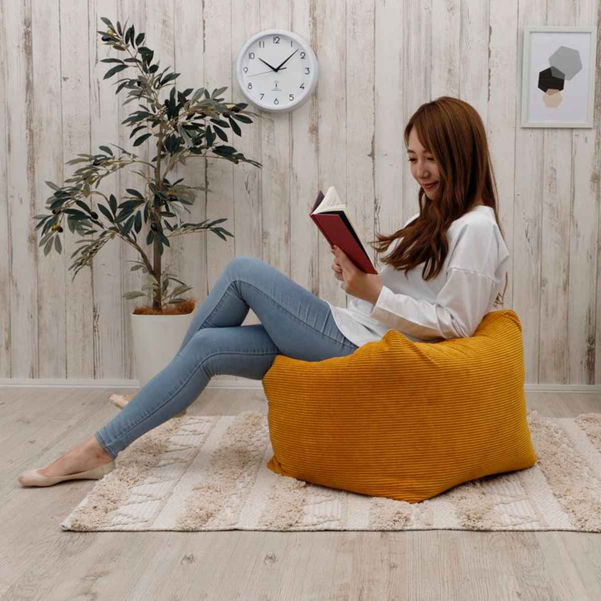 楽天市場】ビーズクッション コーデュロイ Mサイズ カバー洗濯可 日本