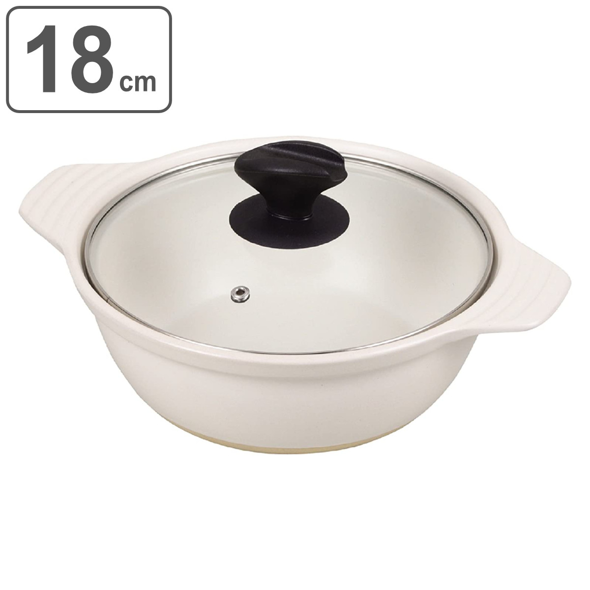 楽天市場】土鍋 ファントゥクック 陶器製ガラス蓋付卓上鍋 18cm ガス火