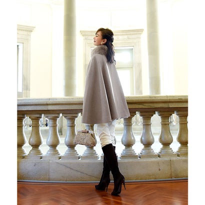 楽天市場】フォックスファー付きケープコート(7号〜15号) （シナモン