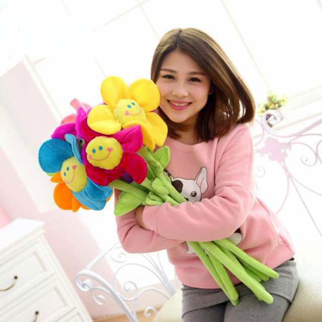 楽天市場】スマイルフラワー ぬいぐるみ 造花 花 花束 長さ32/9本
