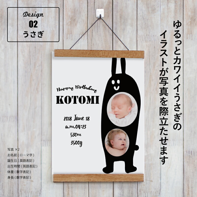 楽天市場】命名書 命名紙 ベビーフォト 赤ちゃん 写真 名前 誕生日