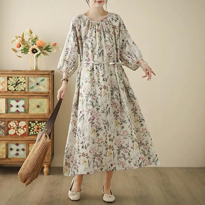 楽天市場】7分袖 花柄ワンピースの通販